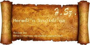 Hermán Szultána névjegykártya